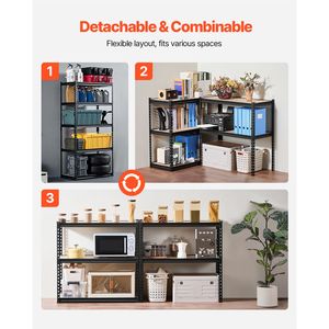 Scaffali per Garage a 5 Ripiani, Capacità 900 kg, Regolabili in Metallo, 40,6 cm P x 91,4 cm L x 181 cm H, Soluzione di Stoccaggio - Product Image 3