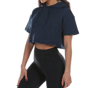 Nouveautés : Sweat à capuche court personnalisé pour femme, pull court à capuche, fabricant de sweats à capuche vierges, unisexe, coupe oversize - Product Image 3