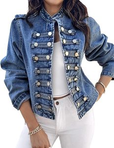 Customized Design Front Button Up Hot Looking Streetstyle Washed Jean Jacket Women Casual Fit Trendy <b>Denim</b> <b>Coat</b> Wholesale Price - Product Image 1