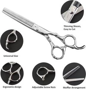 Ciseaux à cheveux en acier inoxydable, lame tranchante, 30 dents, ciseaux à effiler pour droitiers, manche long - Product Image 2