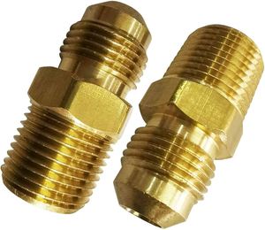 Raccord de Tuyauterie en Laiton Poli de Haute Qualité, Filetage Mâle Égal, Adaptateur Évasé Femelle, Classe 150, Basse Pression, Résistant à la Corrosion, CVC - Product Image 1