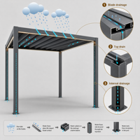 Pergola extérieure en aluminium extrudé avec revêtement en poudre haut de gamme Tingmeihaoting, rétractable, OEM, pour zone spa