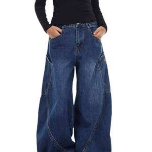 Custom American Retro Denim <b>Jeans</b> for <b>Women</b> Baggy Loose Straight Leg Wide Leg <b>Vintage</b> Pants Wholesale - Product Image 1