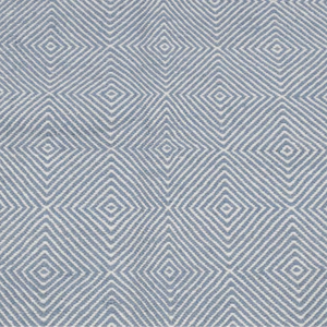 Tapis en laine écologique fait main avec motif géométrique bleu et ivoire, tapis tissé à la main antidérapant à tissage plat pour salon - Product Image 6