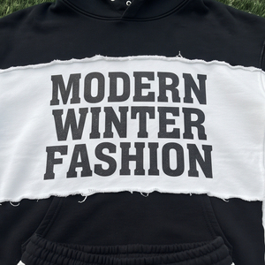 Ensemble de survêtement Street Fashion à bords bruts avec sweat à capuche coupe ample et pantalon de jogging, 100% coton molletonné - Product Image 4