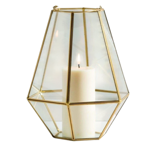Top Selling Cylinder Glass Candle Holder with Brass <b>Branch</b> Design Heat Resistant Home Decoration Metal Votive Candle Holder - Product Image 2