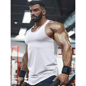 Camiseta Deportiva Personalizada al por Mayor para Hombre, Estilo Stringer con Espalda en Y, Transpirable, Absorbe la Humedad, para Fisicoculturismo y Gimnasio - Product Image 5