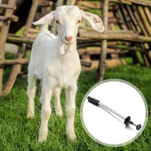 1 pièce Pistolet à boulettes de cuivre incurvé de 14 pouces en acier inoxydable avec embout en caoutchouc noir souple de 11 mm pour moutons, chèvres - Product Image 2