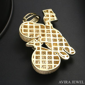 Hip Hop Party Pendant <b>Solid</b> Sterling <b>Silver</b> 925 Yellow Rose White Gold Plated Moissanite Diamond VVS/VS EF Dollar Bag <b>Necklace</b> - Product Image 5