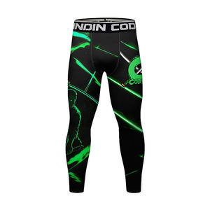 Pantalones de Compresión INDIN COD para Hombre, Estampado Negro y Verde, Secado Rápido, Leggings Largos, Protección UPF50+, Antibacterianos para Adultos - Product Image 5