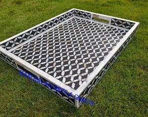 Bandeja Decorativa de Resina con Diseño Elegante, Bandeja de MDF, Bandeja para Servir, para Cocina y Eventos, a Precio de Fábrica al por Mayor - Product Image 4