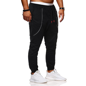 Pantalon de jogging en molleton noir 100 % haute qualité, matière de qualité supérieure, logo personnalisé, poche Soli, coupe droite, pour homme, pantalon de survêtement court personnalisé - Product Image 2