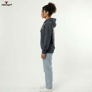 Sudadera con capucha informal para mujer, personalizable al por mayor con logo, estilo urbano, hombros caídos, transpirable, de punto. - Product Image 6