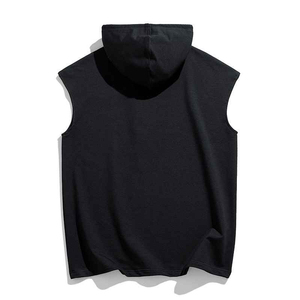 Men Custom Printed Beading Vintage Style Athletic Sport Sleeveless Tank Top Low MOQ Wholesale Quick Dry Polyester/Cotton - Product Image 2