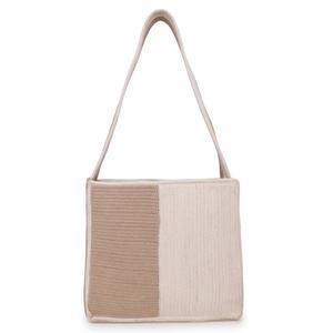 Sac à bandoulière tissé bicolore ou sac fourre-tout en tissu color block - Product Image 2