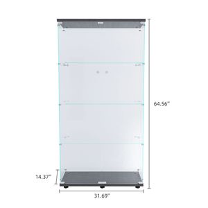 Vetrina Espositiva Nera a Due Ante con 4 Ripiani e Striscia LED - Product Image 5