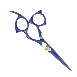 Tijeras Profesionales de Peluquería Color Morado, Acero Inoxidable, Hoja Recta, Punta Afilada, Mango Curvo para Corte de Cabello - Product Image 3