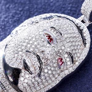 จี้ห้อยคอ Bereal Custom Vvs Iced Moissanite 3D V Vendetta ลายการ์ตูนฮิปฮอปสุดเทรนดี้ สำหรับผู้ชาย ชุบโรเดียมแท้บนเงินแท้ - Product Image 3