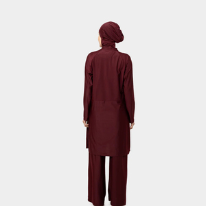 2-Piece Modest Unisex Loose Fit Top & Pants Set Color Blocking Spandex/Polyester Fabric Breathable Eco-Friendly All Seasons Wear - Product Image 2