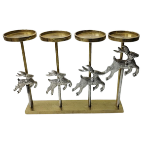 Candelabro de aluminio con acabado antiguo en forma de reno, centro de mesa decorativo, escultura de ciervo para mesas de comedor y de café. - Product Image 6