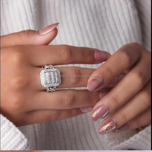 Fully <b>Iced</b> Baguette Cluster Moissanite Men's Hip Hop Style Engagement Wedding Anniversary <b>Ring</b> 925 Sterling Silver Luxury Unisex - Product Image 6