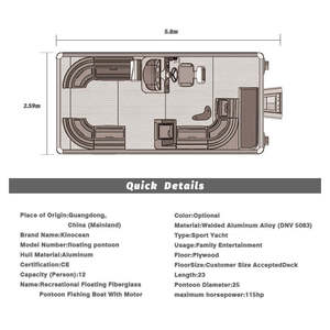 Fabricante de botes pontón de lujo, ligeros, para fiestas, recreativos, deportivos y de pesca, para 10, 12 o 16 personas. - Product Image 5