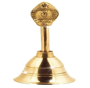 Campana de mano clásica de latón para puja con un adorno de Sheshnaag de múltiples cabezas, disponible a precios de mayorista. - Product Image 1