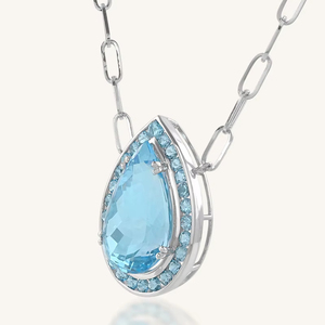 Colgante de Topacio Azul en Plata de Ley 92.5 KLSP-50582 - Product Image 5