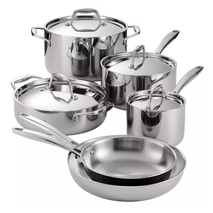 Ensemble de casseroles en acier inoxydable de conception européenne multifonctionnel de 5 pièces, antiadhésif, compatible four, compatible lave-vaisselle, fond pour la maison - Product Image 2