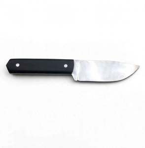 Herramienta utilitaria compacta de acero satinado hecha a mano con punta de caída, mango de madera negra y diseño artesanal. - Product Image 6