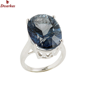 Trendy high quality 925 sterling silver sapphire <b>quartz</b> gemstone <b>ring</b> ready stock fashion fine jewelry - Product Image 1