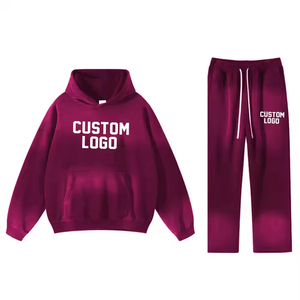 OEM Custom Unisex Screen Print Hoodies and Flared Sweatpants Causal Hip Hop Luxury Streetwear Classic Pullover Tracksuit - Product Image 2