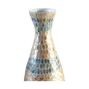 Vase de table minimaliste artisanal en nacre, centre de table de mariage - Product Image 3