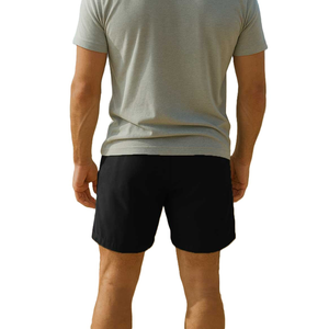 Pantalones Cortos Deportivos Personalizados para Hombre, Color Negro, Cintura Elástica con Cordón, Secado Rápido, Bermuda Casual, 100% Poliéster, Shorts de Baño - Product Image 4
