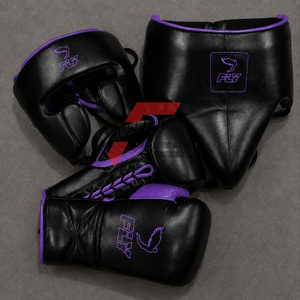 Ensemble de boxe personnalisable super confortable en cuir véritable, best-seller, avec protection de la tête et de la zone inguinale imprimée pour les professionnels - Product Image 3