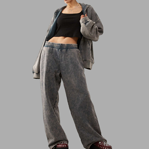Conjuntos Deportivos de Dos Piezas Personalizados, Talla Grande, Invierno, Encaje Sólido, Casual, Lavado Ácido, Logotipo Bordado, Ropa Urbana a la Moda, 100% - Product Image 4