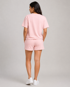 Ensemble 2 pièces d'été pour femme : T-shirt et short en coton, manches courtes, couleur unie, écologique, respirant, style streetwear décontracté - Product Image 2