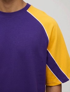 Conjunto deportivo de verano para hombre de alta calidad, camiseta raglán y pantalones cortos de dos piezas, ropa deportiva informal con bloques de color. - Product Image 2