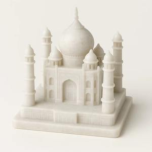 Escultura de Mármol Blanco Taj Mahal Hecha a Mano, Suministro Directo de Fábrica, para Decoración Arquitectónica de Sala de Estar, Estudio y Oficina, en Venta - Product Image 5
