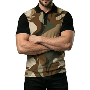 Camisetas Polo de Camuflaje para Hombre OEM ODM, Logotipo Personalizado, Impresión por Sublimación, Precio al por Mayor, Camiseta Polo Tejida de Talla Grande para Hombre - Product Image 2