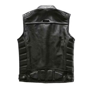 Nueva moda clásica motocicleta cuero chaleco Pu cuero de vaca Motorcade chaleco 6XL hombres cuero genuino chaquetas sin mangas - Product Image 2