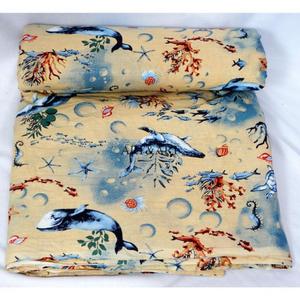 Tela 100% algodón natural multicolor con estampado a mano no tejida para prendas como vaqueros, cortinas, bolsos, chalecos y fundas para niños. - Product Image 3
