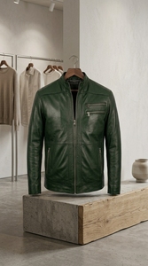 Chaqueta Vintage con Capucha y Cierre Frontal de Cuero Sintético para Hombre - Product Image 6