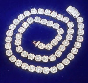 Collection de bijoux de luxe en argent 925 plaqué or rose avec moissanite VVS, collier hip-hop tendance, cadeau idéal pour mariage et fiançailles - Grande Vente - Product Image 1