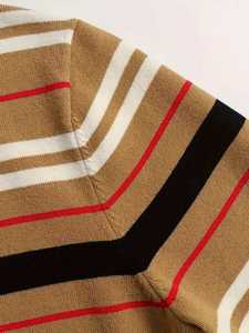 Pull décontracté rayé pour homme, col rond, coupe ajustée, rayures horizontales multicolores, tricot chaud pour l'automne et l'hiver - Product Image 5