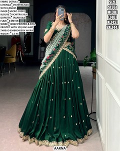 Eshaal Lehenga Choli Morado Largo hasta el Suelo con Bordado Bhandhani Tradicional de Secado Rápido y Protección Solar para Diwali/Fiestas Vichitra - Product Image 2