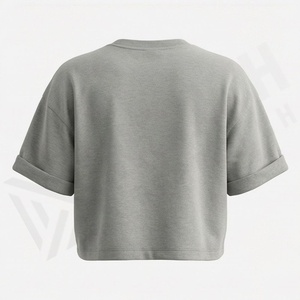 Customized Color Streetwear Women <b>Crop</b> <b>Top</b> T-Shirt Premium Material Casual Short Sleeve Fashion Apparel Clothing Garments - Product Image 2