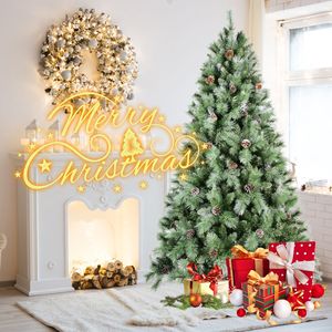 Albero di Natale Robusto da 1,5 m con 51 Pigne e 694 Punte, Rami Misti in PVC Rigido, Struttura a Cerniera per Facile Montaggio - Product Image 5