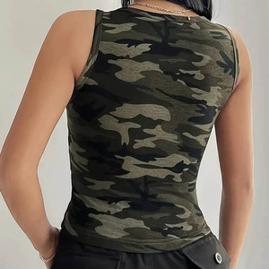 Camiseta sin mangas con estampado de camuflaje para mujer, chaleco de camuflaje para verano |   Camisetas Casuales Cortas de Moda Urbana al Mejor Precio - Product Image 5