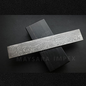 เหล็กดามัสกัสทำมือลายขนนก  ความยาวรวม 12 นิ้ว กว้าง 2 นิ้ว หนา 5 มม. - Product Image 2